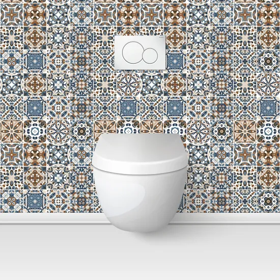 Crédence adhésive WC - Effet carreaux de ciment