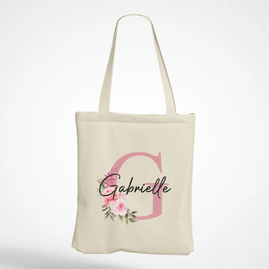 Personalized Monogram Tote Bag - Letter G