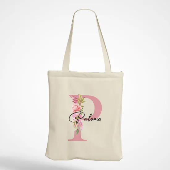 Personalized Monogram Tote Bag - Letter P