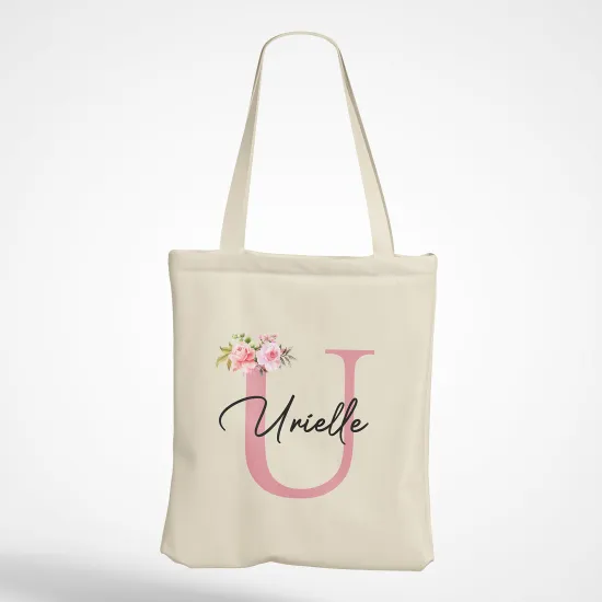 Personalized Monogram Tote Bag - Letter U
