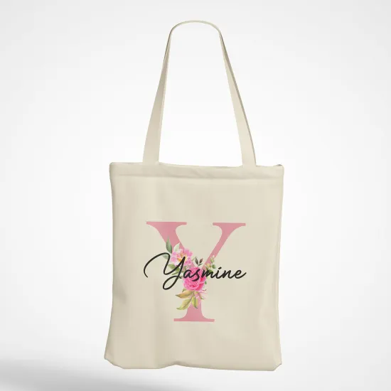 Personalized Monogram Tote Bag - Letter Y