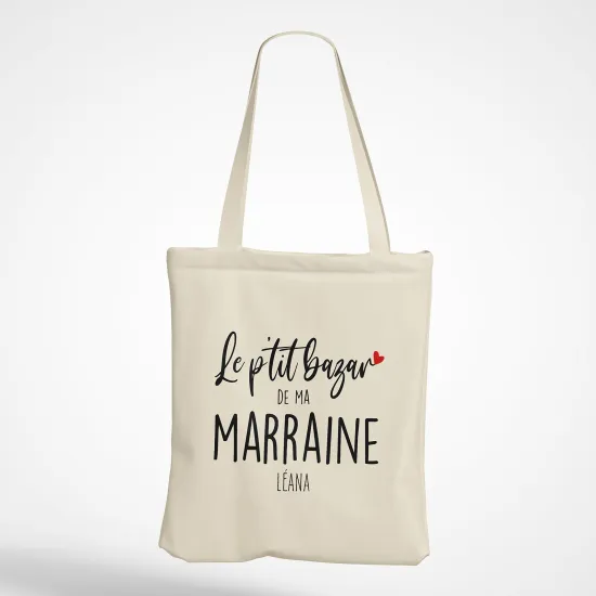Tote Bag - Le p'tit bazar de ma marraine Prénom