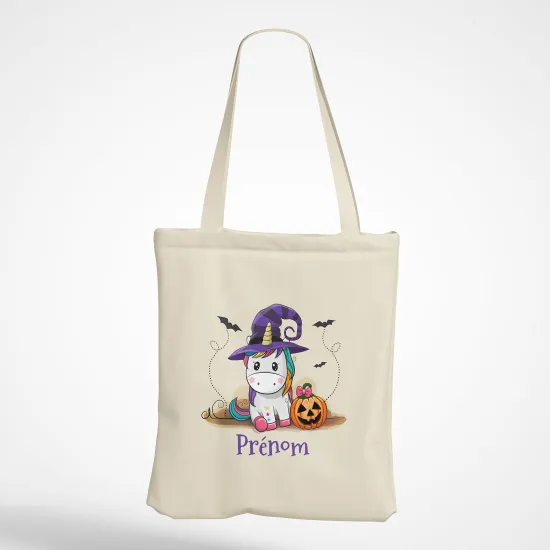 Personalized Tote Bag - Witch Unicorn