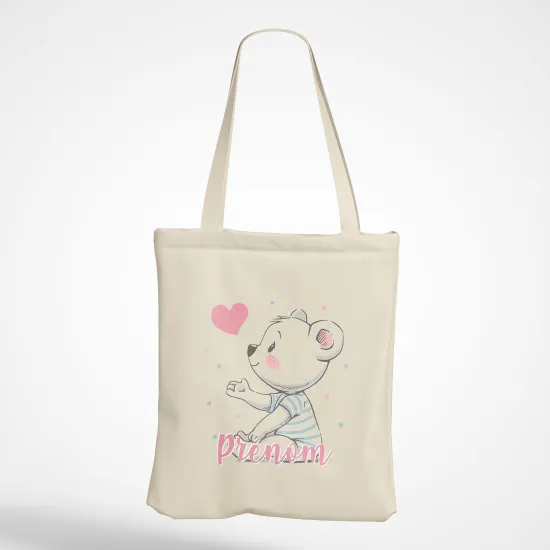 Personalized Tote Bag - Bear heart