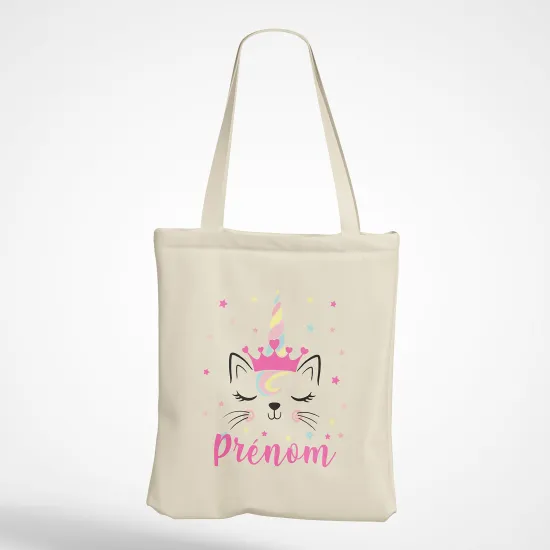 Personalized Tote Bag - Unicorn princess cat