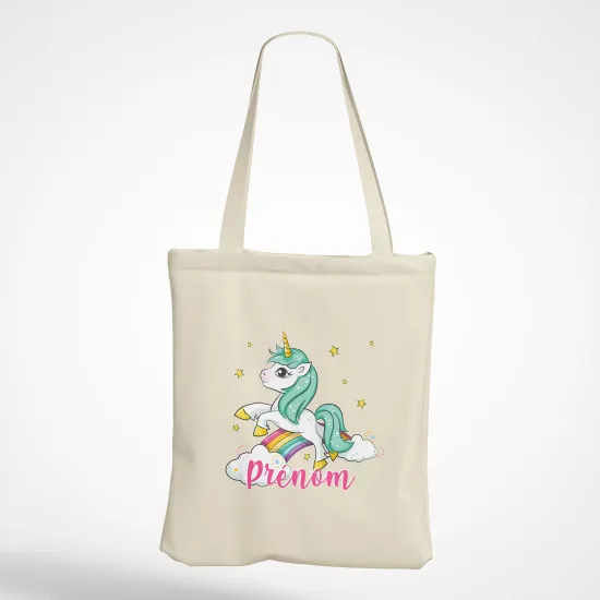 Personalized Tote Bag - Rainbow unicorn