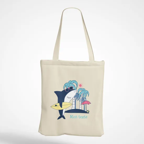 Personalized Tote Bag - Surfer Shark