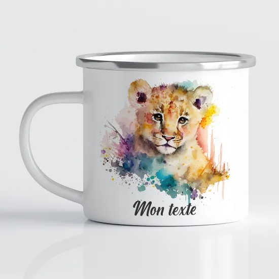 Taza esmaltada personalizada para niños - Infantil - León
