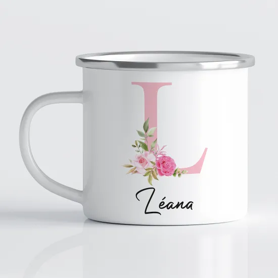Taza esmaltada personalizada - Letra L