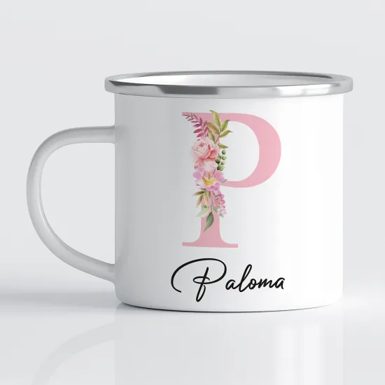 Taza esmaltada personalizada - Letra P