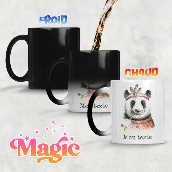 Zaubertasse personalisiert - Indischer Panda