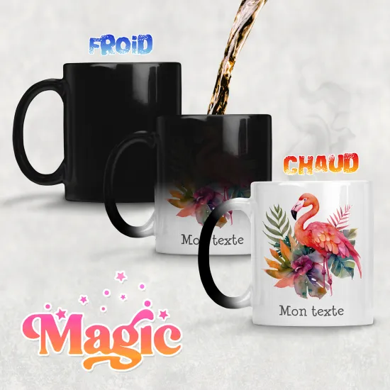 Tasse - Mug Magique - Flamant Rose Tropical