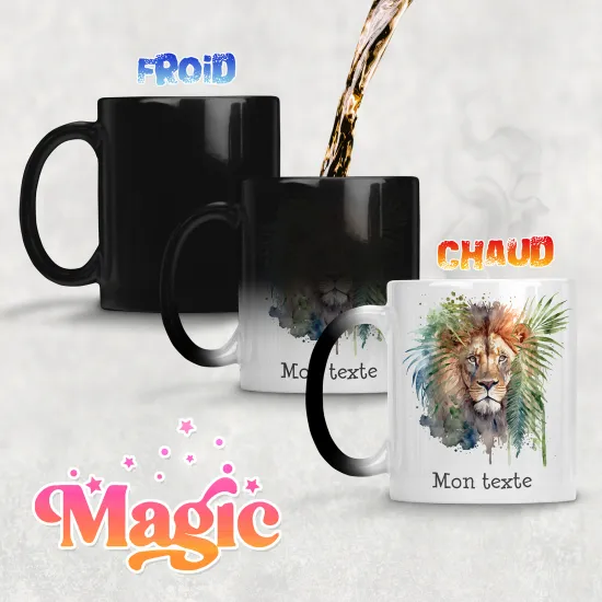 Taza mágica personalizada - León