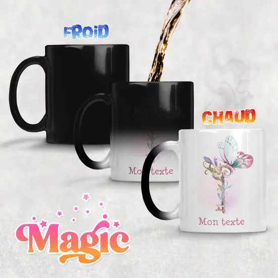 Taza mágica personalizada - Llave Mariposa
