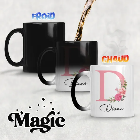 Taza mágica personalizada - Letra D