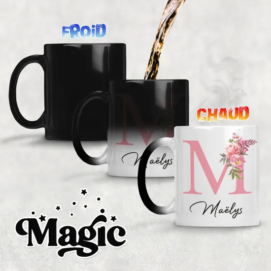 Taza mágica personalizada - Letra M