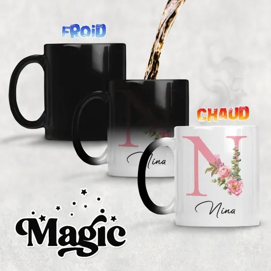 Taza mágica personalizada - Letra N