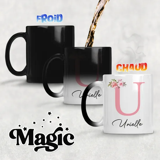 Taza mágica personalizada - Letra U