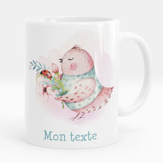 Personalized Mug - Bird flowers