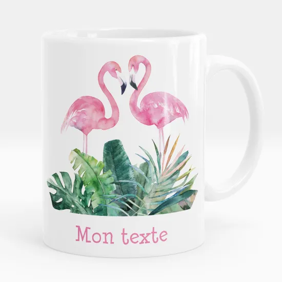 Personalized Mug - Pink flamingos
