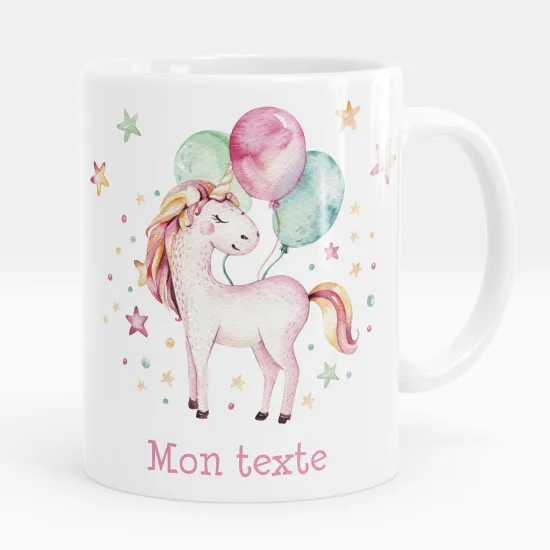 Personalized Mug - Unicorn balloons