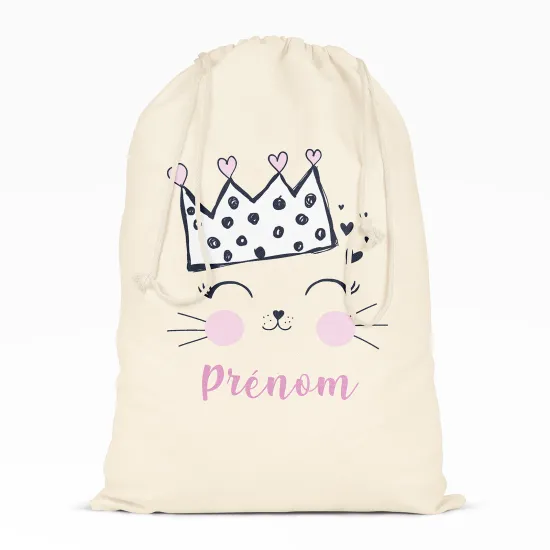 Personalized Drawstring bag for Kids - Queen of Cats
