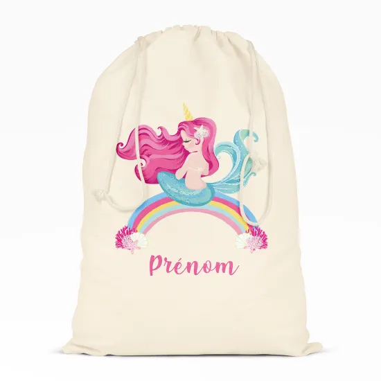 Personalized Drawstring bag for Kids - Rainbow Siren