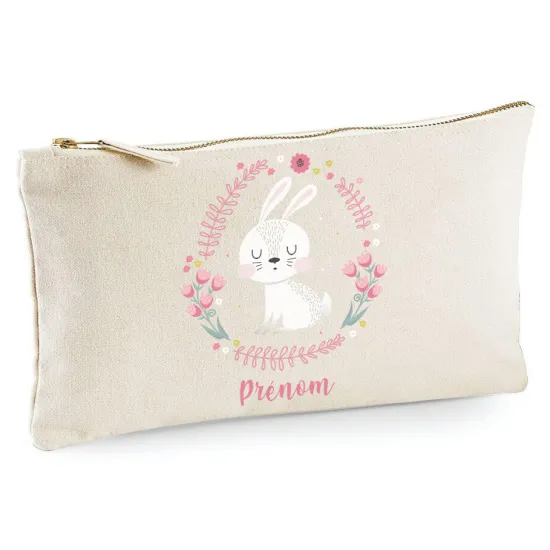 Estuche / Bolsa - Conejo floreado