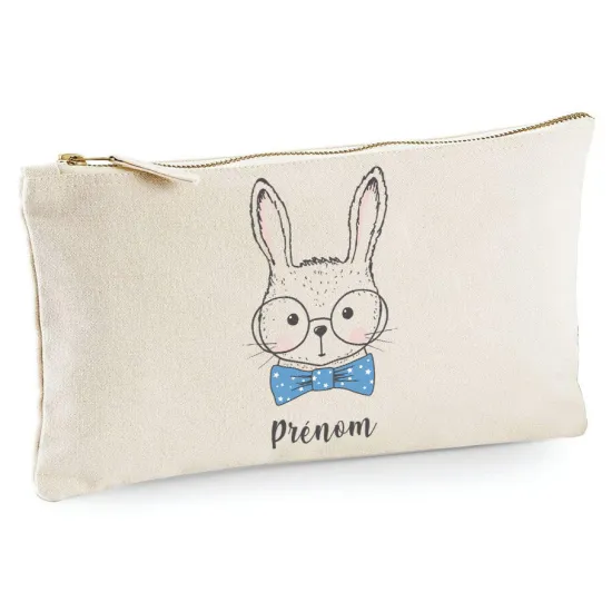 Estuche / Bolsa - Conejo con pajarita