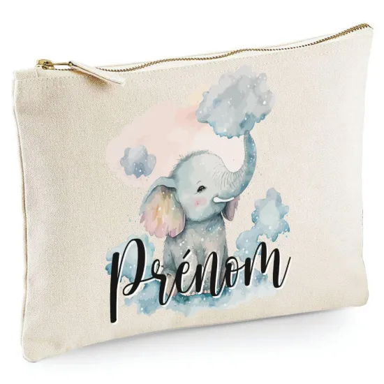 Personalized Pencil / Pouch - First Name Elephant