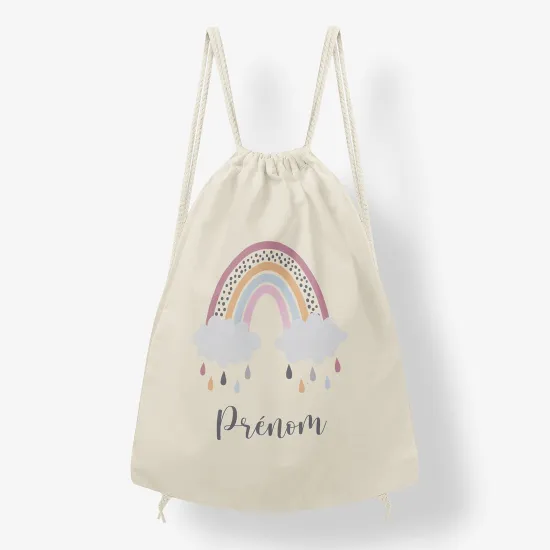 Personalized Drawstring Backpack for Kids - Rainbow