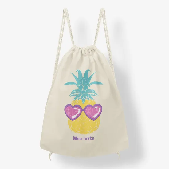 Personalized Drawstring Backpack for Kids - Pineapple design
