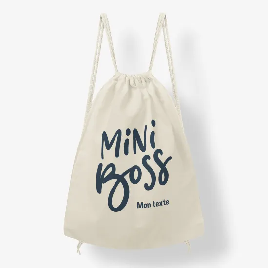 Personalized Drawstring Backpack for Kids - Mini boss