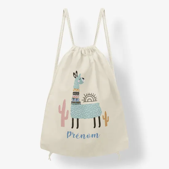 Personalized Drawstring Backpack for Kids - Lama