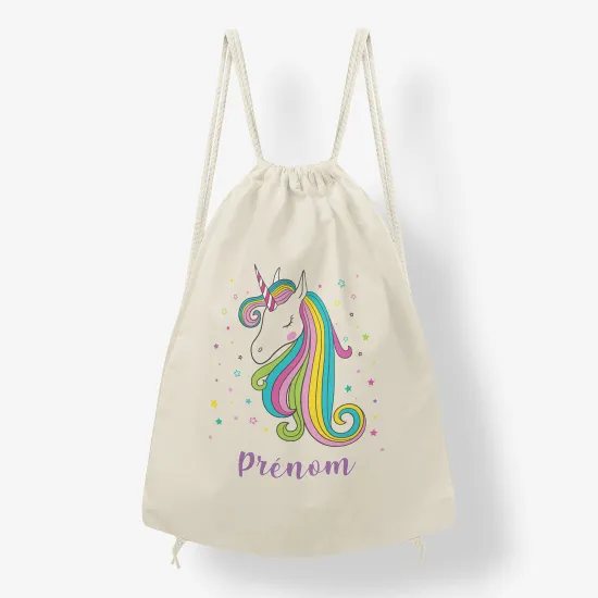 Personalized Drawstring Backpack for Kids - Unicorn