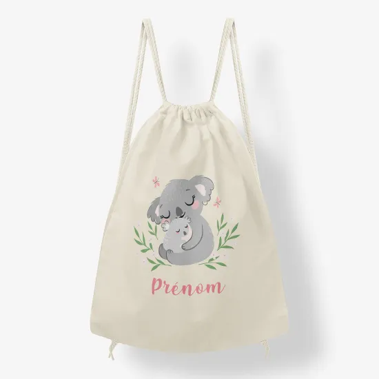 Personalized Drawstring Backpack for Kids - Koala