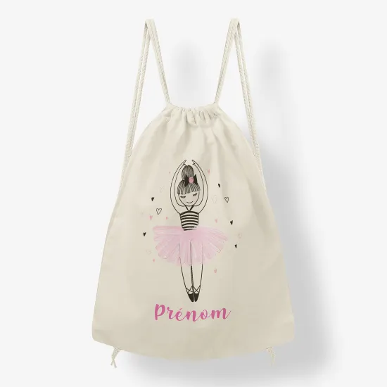 Personalized Drawstring Backpack for Kids - Ballerina
