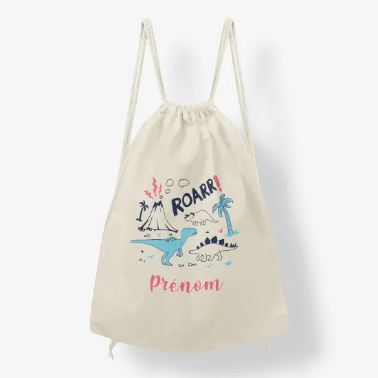 Personalized Drawstring Backpack for Kids - Dinosaurs