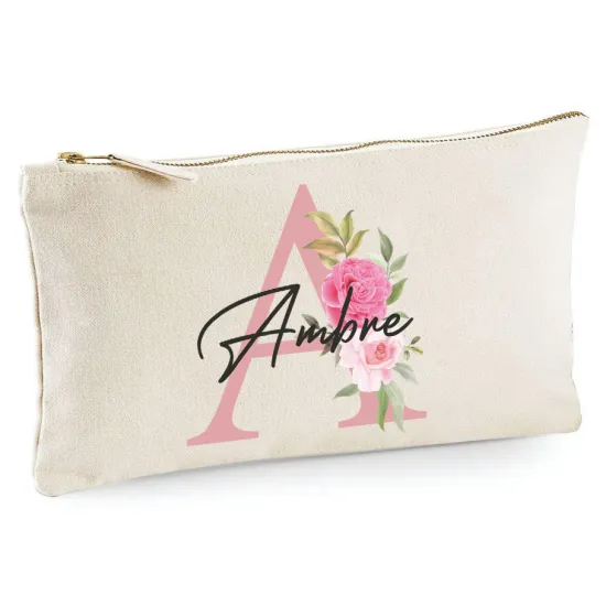 Personalized Monogram Pencil / Pouch - Letter A