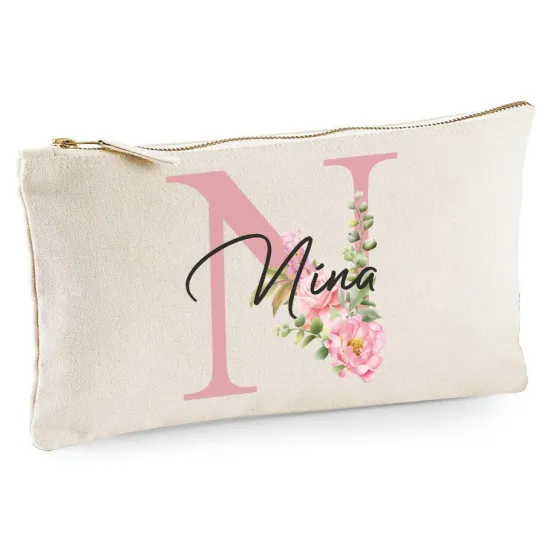 Personalized Monogram Pencil / Pouch - Letter N