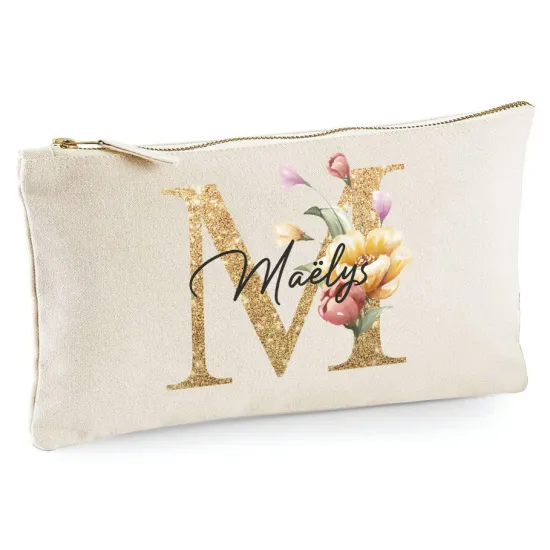 Personalized Monogram Pencil / Pouch - Letter M