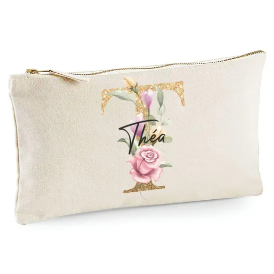 Personalized Monogram Pencil / Pouch - Letter T