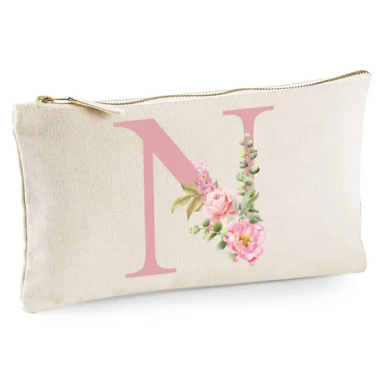 Personalized Monogram Pencil / Pouch - Letter N