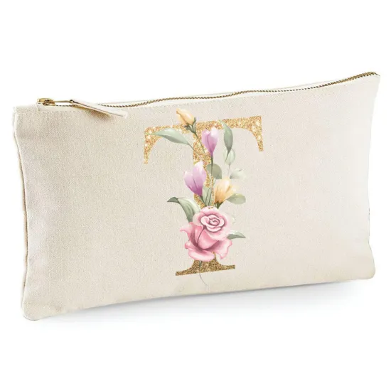 Personalized Monogram Pencil / Pouch - Letter T