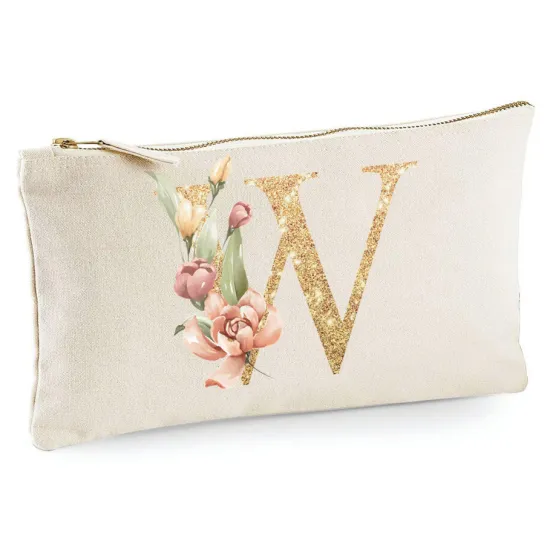 Personalized Monogram Pencil / Pouch - Letter W