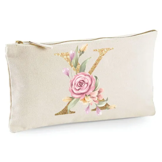 Personalized Monogram Pencil / Pouch - Letter X