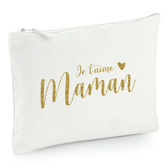 Pochette en toile 22x16 cm - Je t'aime maman