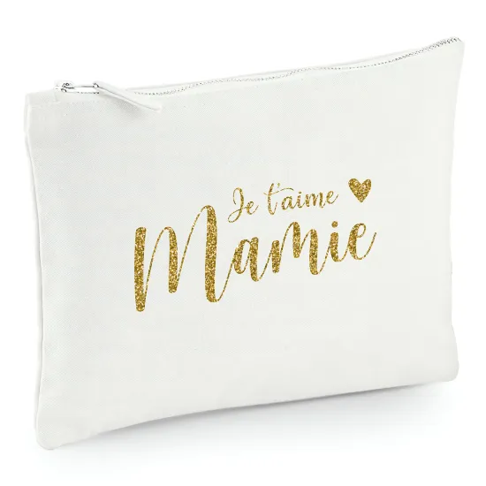 Pochette en toile 22x16 cm - Je t'aime mamie