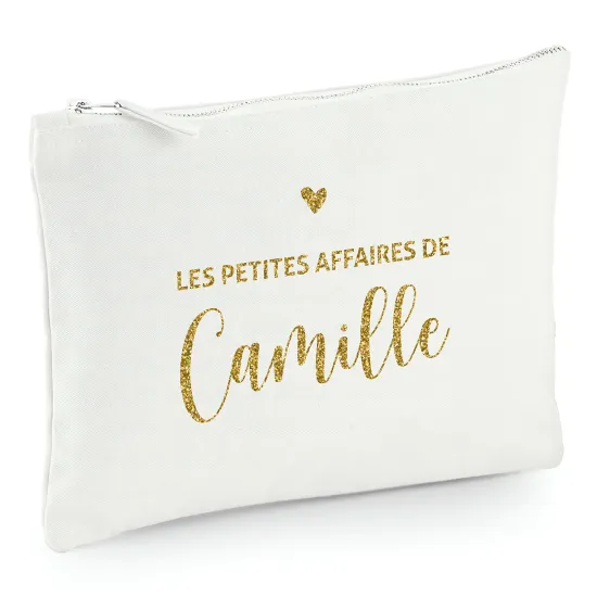 Pochette en toile 22x16 cm - Les petites affaires de Prénom