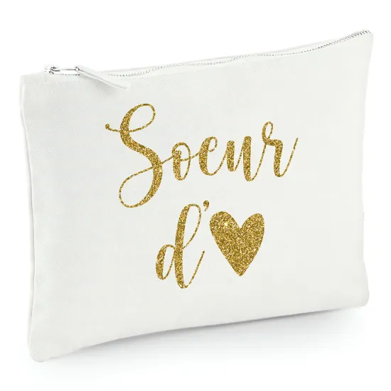 Pochette en toile 22x16 cm - Sœur d'amour